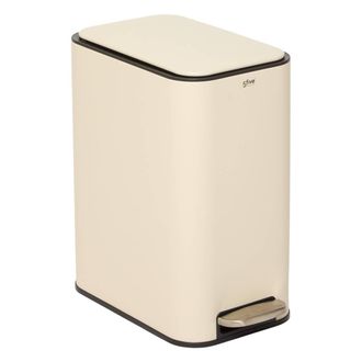 5five Simply Smart Cubo De Basura Rectangular Y Estrecho Con Pedal Delta, 20 L, Color Arcilla - 5five