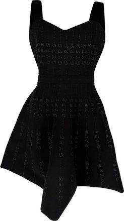Maje Relief Metallic-Print Stretch-Knit Mini Dress in Black Polyester