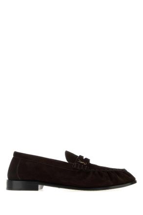Saint Laurent Dark Brown Suede Loafers