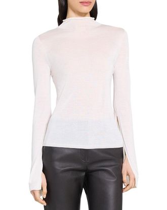 Theory Slit Sleeve Turtleneck Wool-Blend Sweater