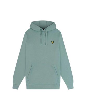 Lyle & Scott Mens Lyle & Scott Brand Logo Slate Blue Hoodie - Size: 40