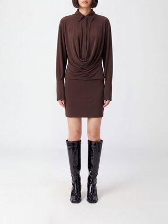 Andamane Sheath Mini Dress in Jersey with Deep V-Neck