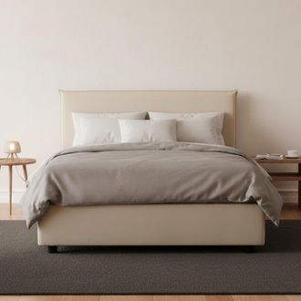 Dmora Dmora - Cama De Plaza Y Media Dbar&aacute;, Cama Contenedor Con Revestimiento De Tela, 100% Made In Italy, Apertura Frontal, Con Colch&oacute;n 120x200 Cm Incluido,