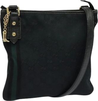 Gucci Pre-owned Cross Body Bags, female, Black, Size: ONE SIZE Pre-owned Canvas gucci-bags