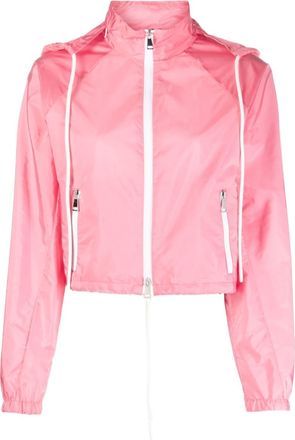 Moncler drawstring-detailed hooded jacket - women - Polyamide - 3 - Pink