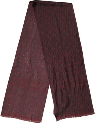 Dolce & Gabbana Patterned Silk Scarf - Maroon