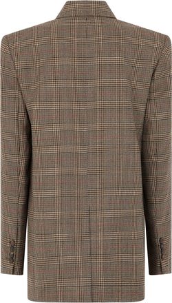 Max Mara Womens Checked Jacket Black Black-Natural Virgin Wool Blazers Black/natural