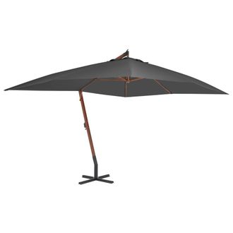 vidaXL Sombrilla Jard&iacute;n Voladiza Palo De Madera Antracita 400x300 Cm Vidaxl