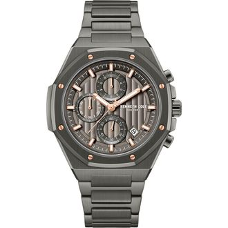 Kenneth Cole Dress Sport Chronograph Bracelet Watch, 42mm in Dark Gray /Gun at Nordstrom