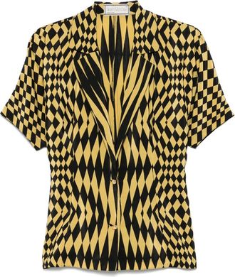 Versace Camicia con stampa grafica anni 70 - Nero