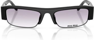 Miu Miu 54mm Rectangular Sunglasses in Black/clear Gradient Grey at Nordstrom