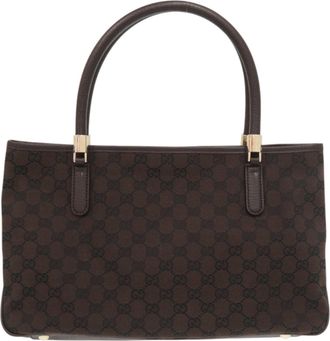 Gucci Gg Canvas Brown Gg Canvas Tote Bag (Pre-Owned)