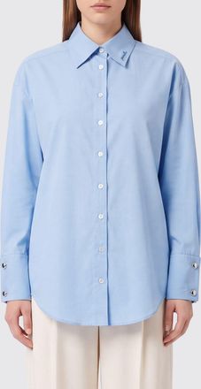 Pinko Camicia in cotone con stampa slogan all-over e colletto francese