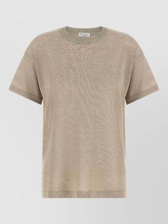 Brunello Cucinelli linen crewneck short-sleeve t-shirt