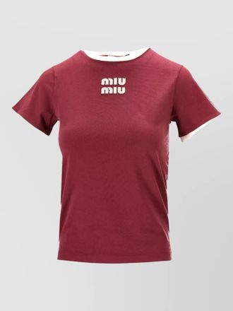 Miu Miu jersey top contrast trim crew neck