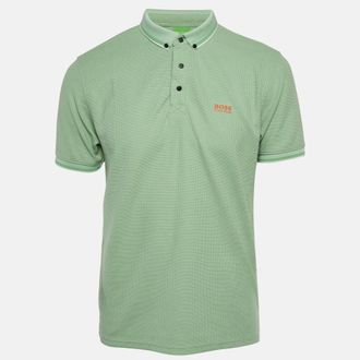 HUGO BOSS Boss By Hugo Boss Green Mesh Jersey Polo T-Shirt