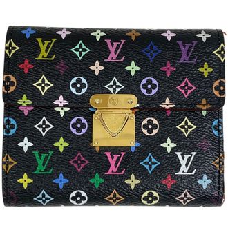 Louis Vuitton Black Noir Monogram Multicolore Wallet (Tri-Fold) (Pre-Owned)