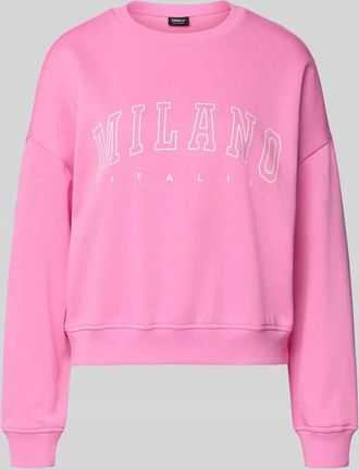 Only Oversized Sweatshirt aus Baumwoll-Mix Modell SWEAT LIFE in Pink, Gr&ouml;&szlig;e XL