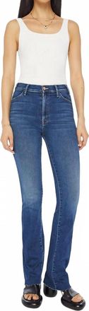 Mother Womens The Hustler Heel Fray Jeans In Yakkity Yak