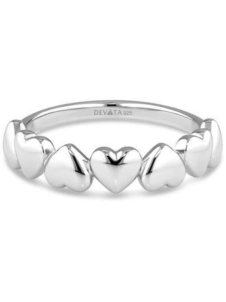 Devata Sweet Heart Ring in Rhodium Plated Sterling Silver at Nordstrom, Size 7