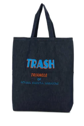 Needles Mens Denim Large Grocery Shopping Bag Indigo Exterior: Fabric Borse A Mano