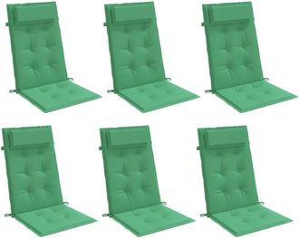vidaXL Cojines De Silla Con Respaldo Alto 6 Uds Tela Oxford Verde Vidaxl