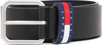 Tommy Jeans Lederg&uuml;rtel TOMMY JEANS TJM RYAN 3.5 cm breit, Herren, Gr. 11,5, schwarz, Rindsleder, G&uuml;rtel Lederg&uuml;rtel, mit Logo auf G&uuml;rtelschlaufe