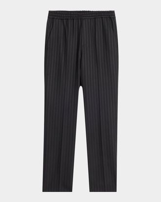 Versace Men & apos;s Greca Jacquard Wool Trousers
