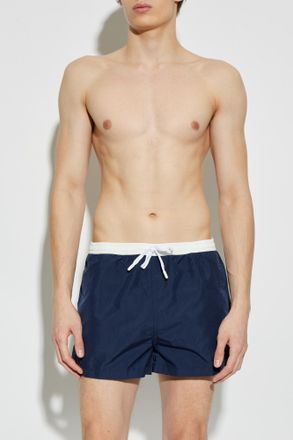 Ami Swim Shorts With An Appliqu&eacute;, Mens, Navy Blue