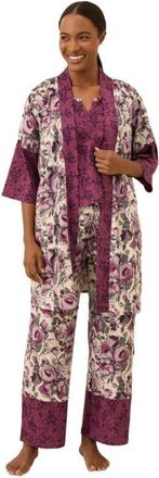 Pact Organic Staycation Short Robe in Gathered Garden at Nordstrom, Size X-Small