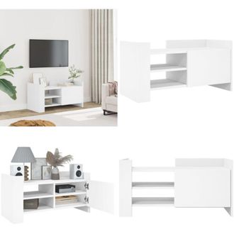 vidaXL Mobile Porta TV Bianco 80x35x40 cm in Legno Multistrato - Credenza TV - Mobile in legno
