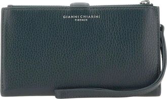 Gianni Chiarini Tassen, Dames, Groen, ONE Size, Leer, Dollaro Portemonnee