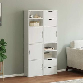 Berkfield Home Side Cabinets 4 pcs ODDA White 40x24x79 cm Solid Wood Pine | Size: 40 x 24 x 79 cm