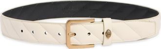 Kurt Geiger Quilted Belt in Bone /Ant. Brass at Nordstrom Rack, Size Large/x-Large
