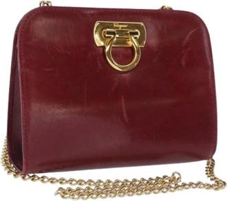 Ferragamo Pre-owned Cross Body Bags, female, Red, Size: ONE SIZE Pre-owned Leather Shoulder Bag