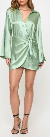 L*Space Las Palmas Long Sleeve Minidress in Celadon at Nordstrom Rack, Size X-Large