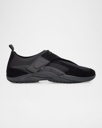 Lanvin Men & apos;s Mesh Knit and Leather Grip-Strap Sneakers