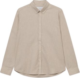 Les Deux Desert Shirt Klassiek Button-Down Overhemd - Heren - Casual Overhemden - Beige - S - Katoen - Overhemden