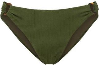 Change of Scenery Camilla Ring Trim Lowrise Hipster Bikini Bottom in Olive Texture at Nordstrom, Size X-Small