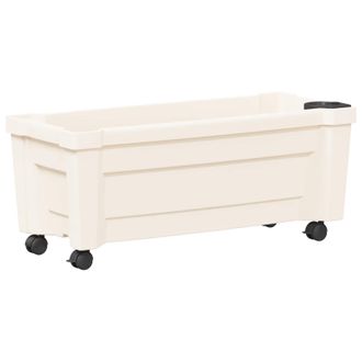 vidaXL Maceta Calypso Con Ruedas Blanco 79 X 35 X 33 Cm Pp Vidaxl