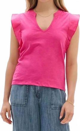 Hatley Mixed Media Tank Top In Carmine Rose