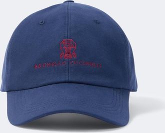 Brunello Cucinelli Gorra de lona de algod&oacute;n con logo
