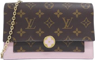 Louis Vuitton Brown Magnolia Coated Canvas Chain/Shoulder Wallet (Pre-Owned)