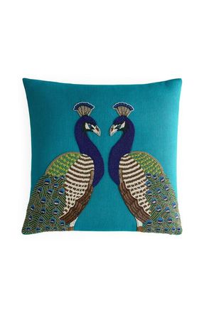Jonathan Adler Peacock Beaded Pillow in Teal at Nordstrom, Size 20X20