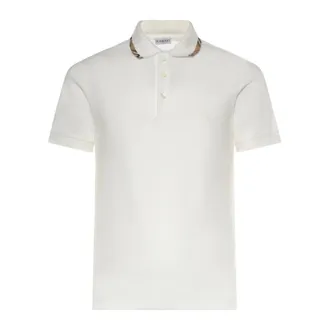 Burberry Polo Shirts, male, White, Size: S Cotton Piqu&eacute; Polo Shirt