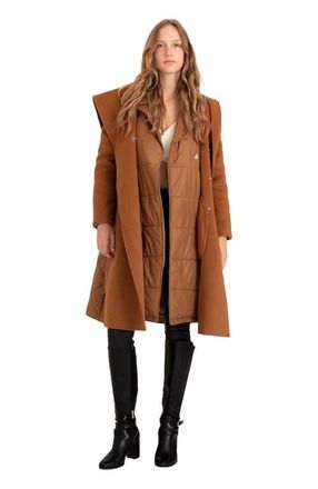 Belle & Bloom Walk Me Home Convertible Coat in Camel at Nordstrom, Size Medium Au