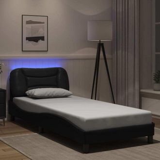 vidaXL Giroletto con Luci led Nero 90x190 cm in Similpelle - Vidaxl
