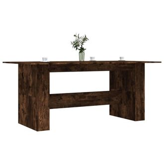 Berkfield Home Elegant Dining Table Smoked Oak 180x90x76 cm Engineered Wood in Brown | Size: 180 x 90 x 76 cm