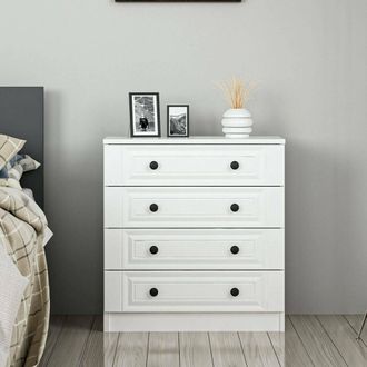 Dmora C&oacute;moda Gardo, 7 Cajones, Apertura Y Cierre Deslizantes, 72x42x77h Cm Blanco