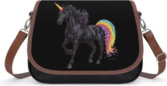 Generic Horse with Rainbow Tail Small Womens Crossbody Bags Shoulder Handbag with Adjustable Strap for Travel